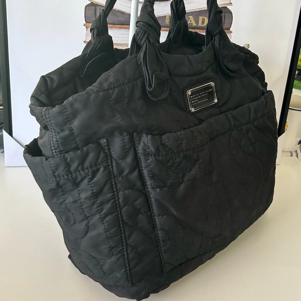 Marc Jacobs Black Quilted Tote Bag shoulder bag_4